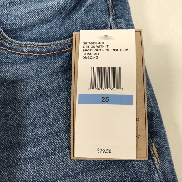 Jessica Simpson Get on with It Hi-Rise Slim Straight Jean, Women's Size 25 -Blue - Picture 4 of 11